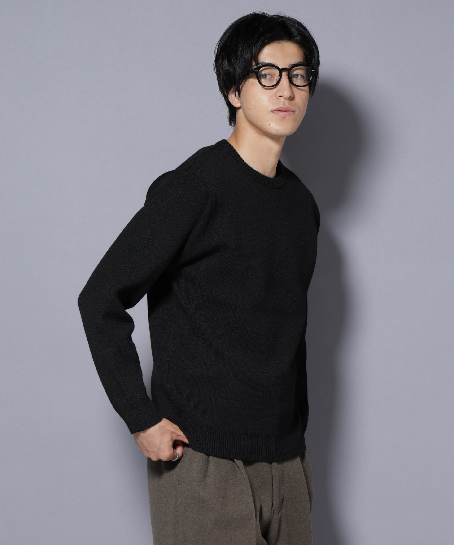 nano･universe「PBTストレッチクルーネックニット」|ニット・セーター|