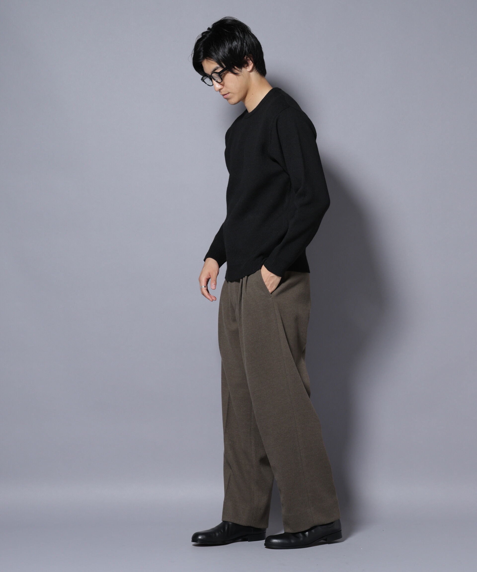 nano･universe「PBTストレッチクルーネックニット」|ニット・セーター|