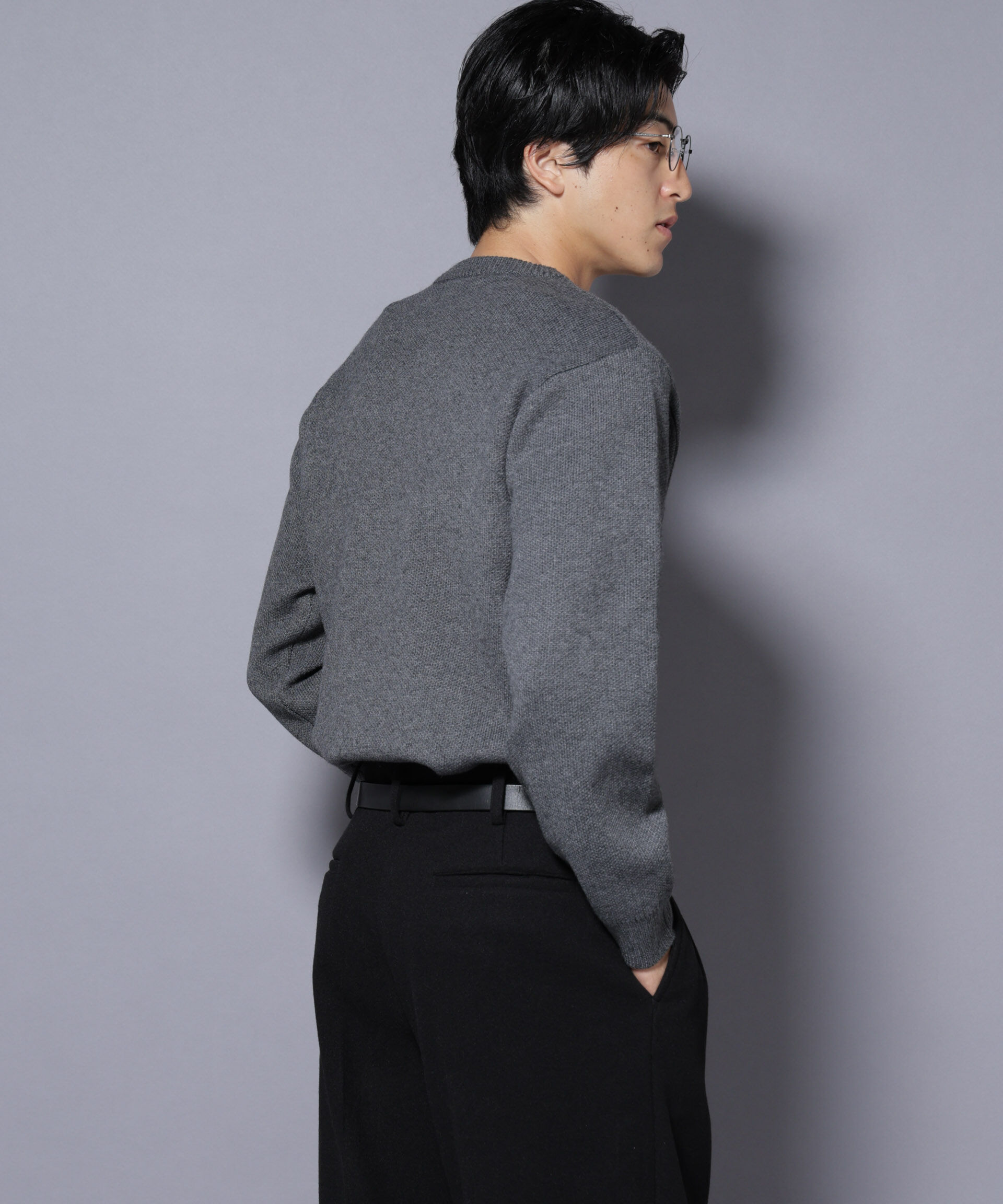 nano･universe「PBTストレッチクルーネックニット」|ニット・セーター|