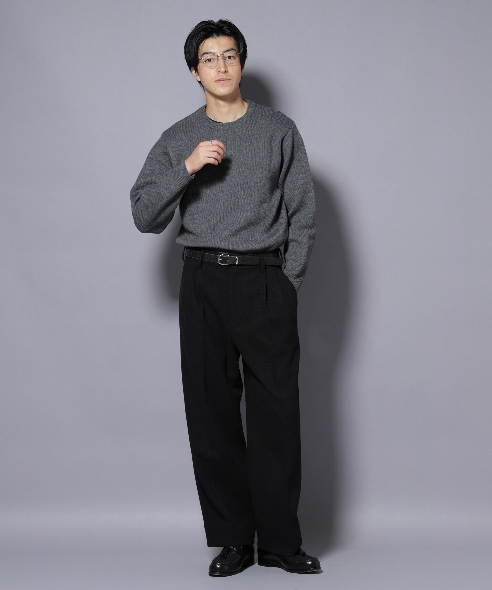 nano･universe「PBTストレッチクルーネックニット」|ニット・セーター|