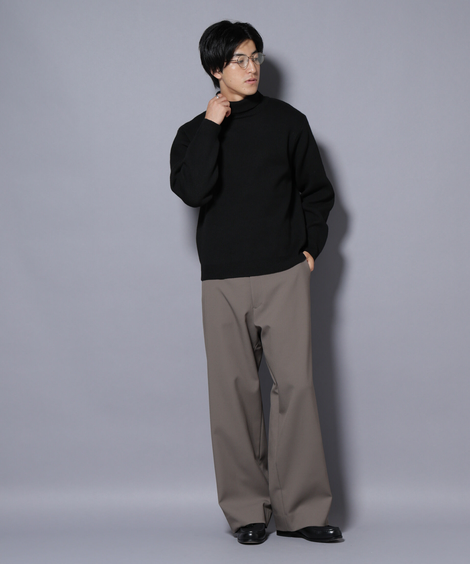 nano･universe「PBTストレッチタートルネックニット」|ニット・セーター|