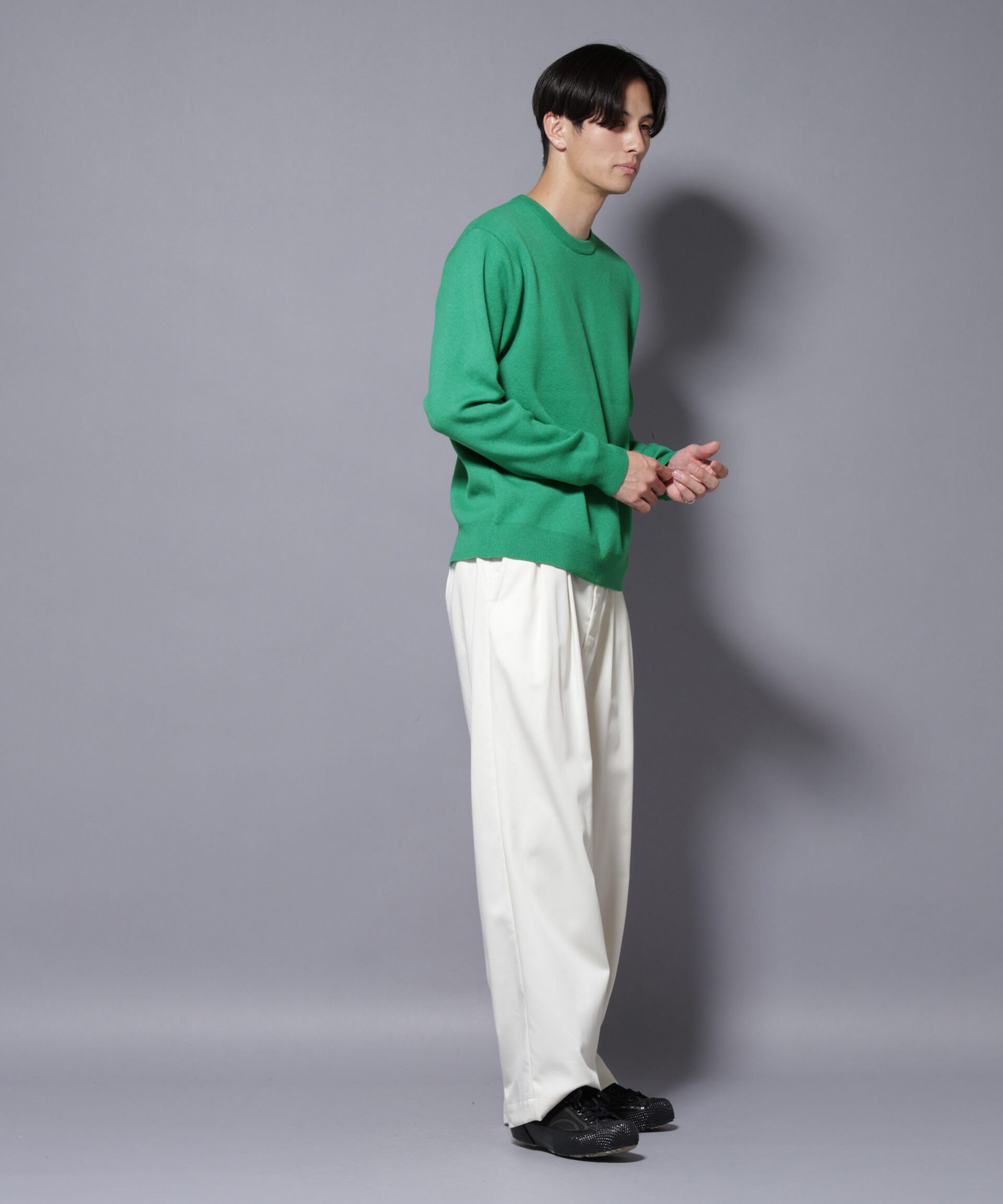 nano･universe「シルク混クルーネックニット」|ニット・セーター|