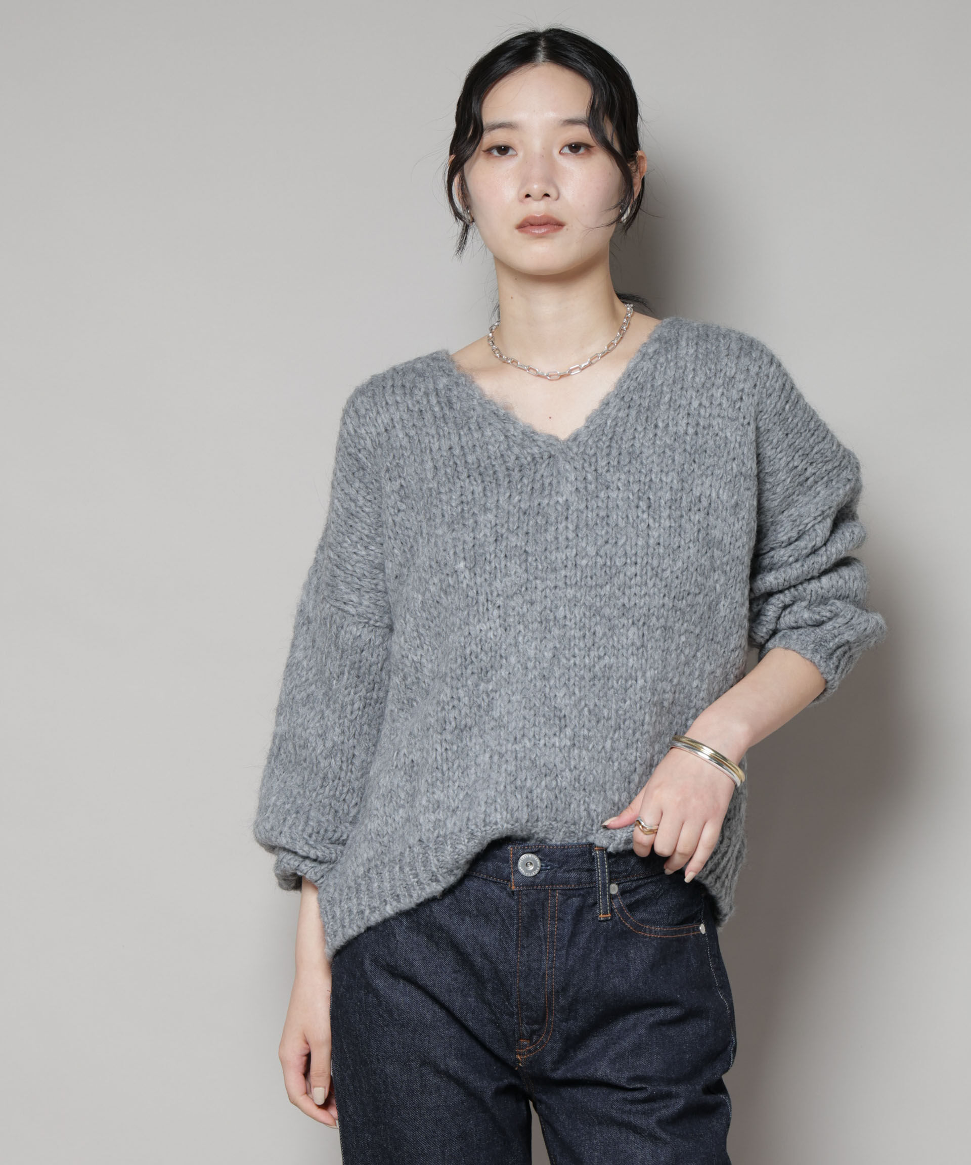 nano･universe「TRICOTS JEAN MARC/Vネックプルオーバー」|ニット・セーター|