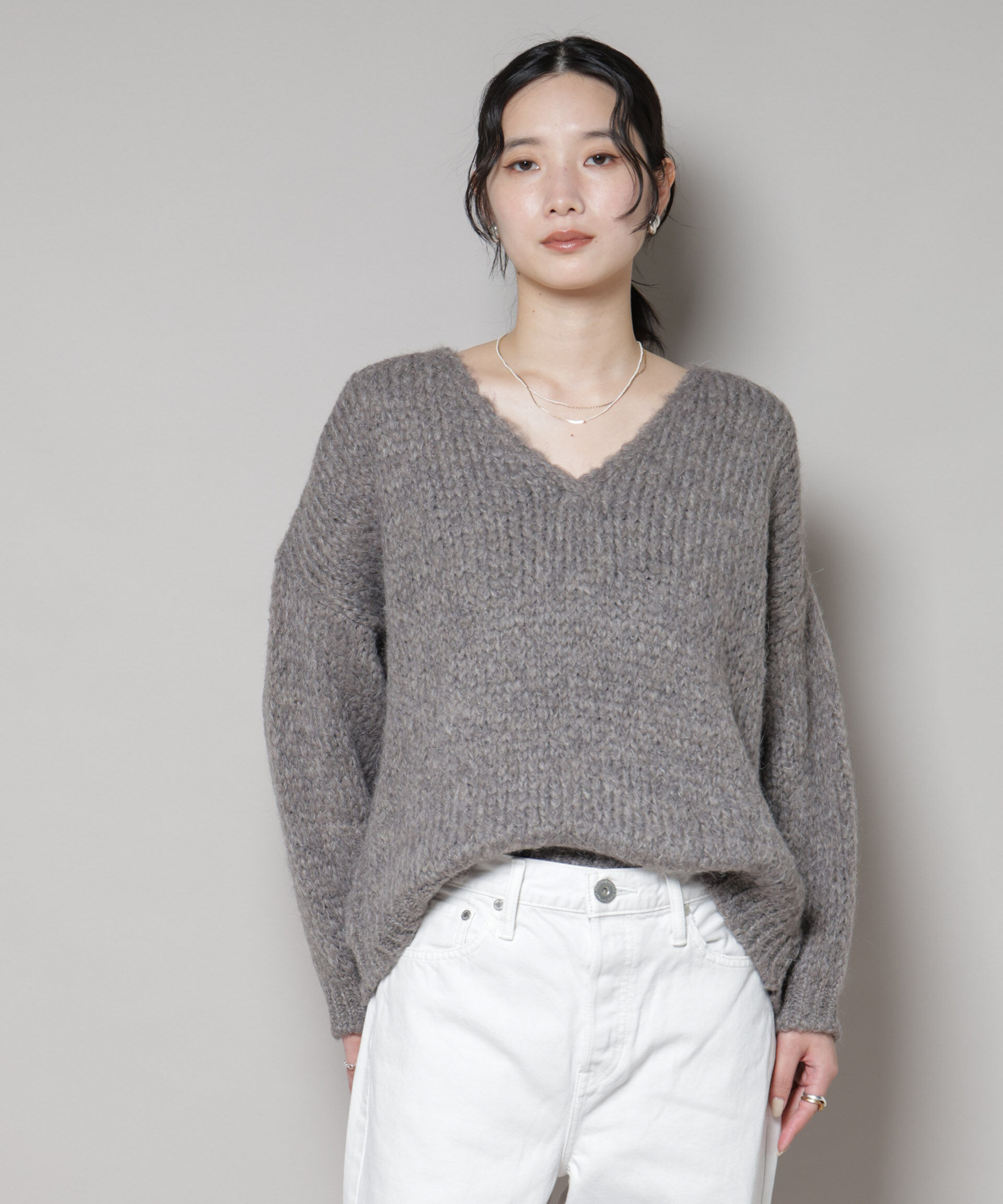 nano･universe「TRICOTS JEAN MARC/Vネックプルオーバー」|ニット・セーター|