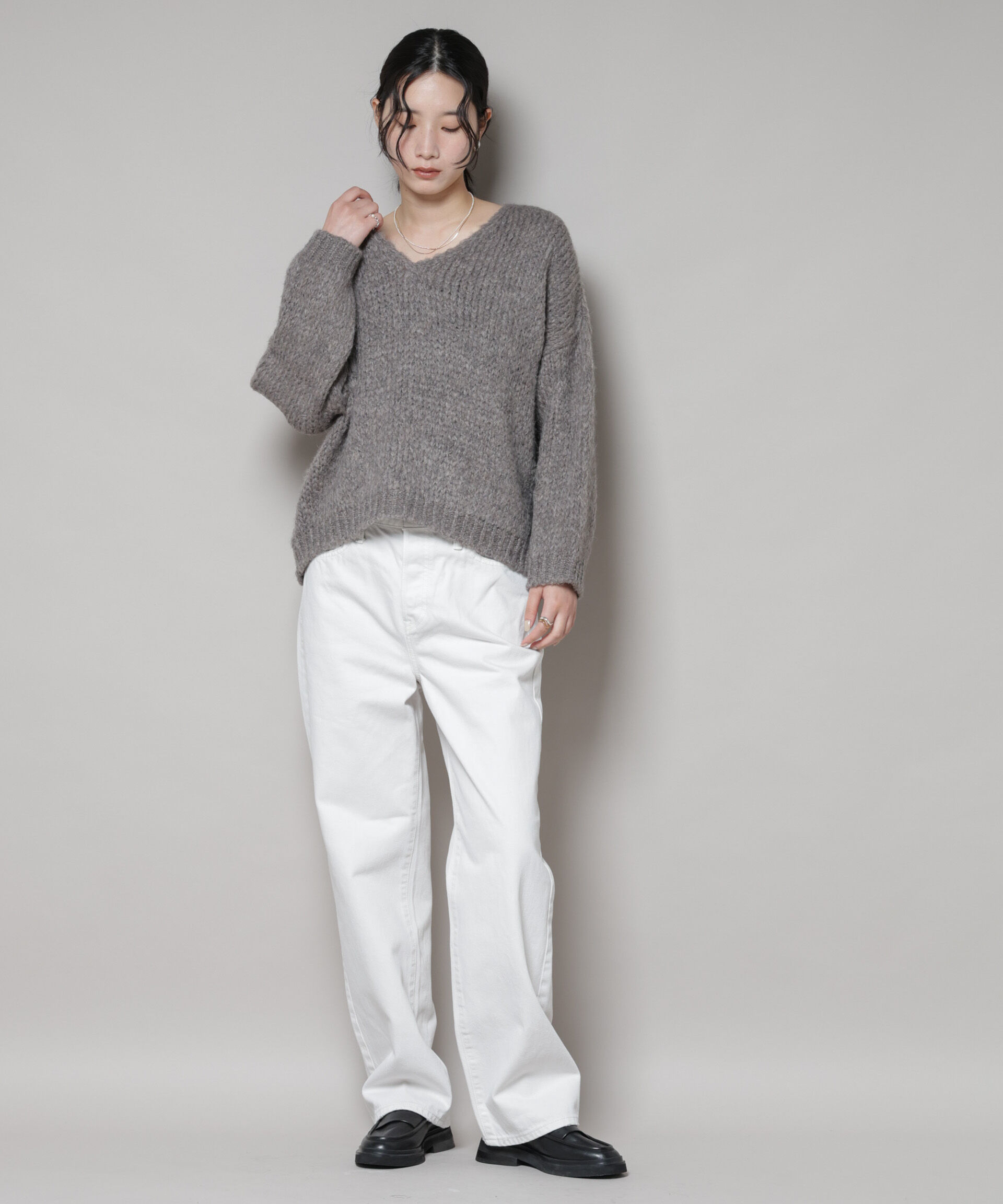 nano･universe「TRICOTS JEAN MARC/Vネックプルオーバー」|ニット・セーター|