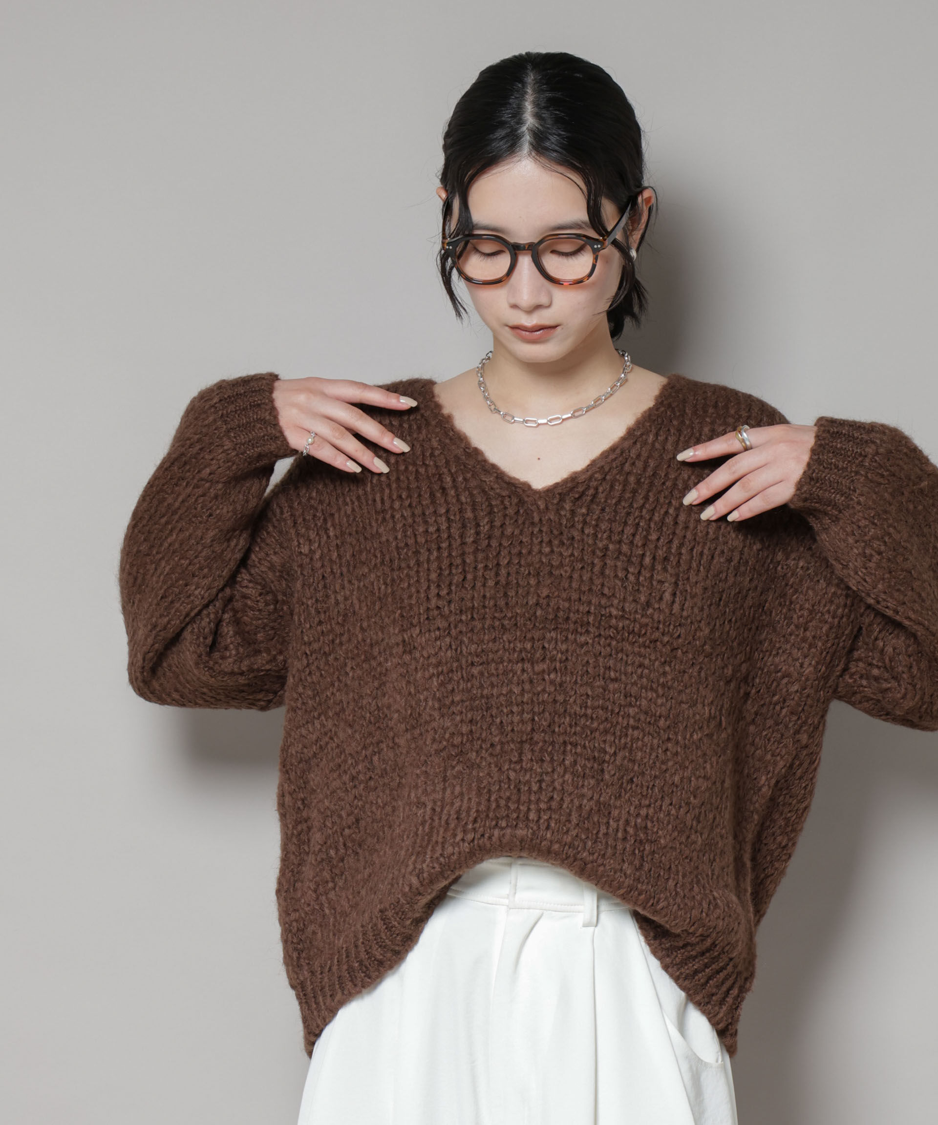 nano･universe「TRICOTS JEAN MARC/Vネックプルオーバー」|ニット・セーター|