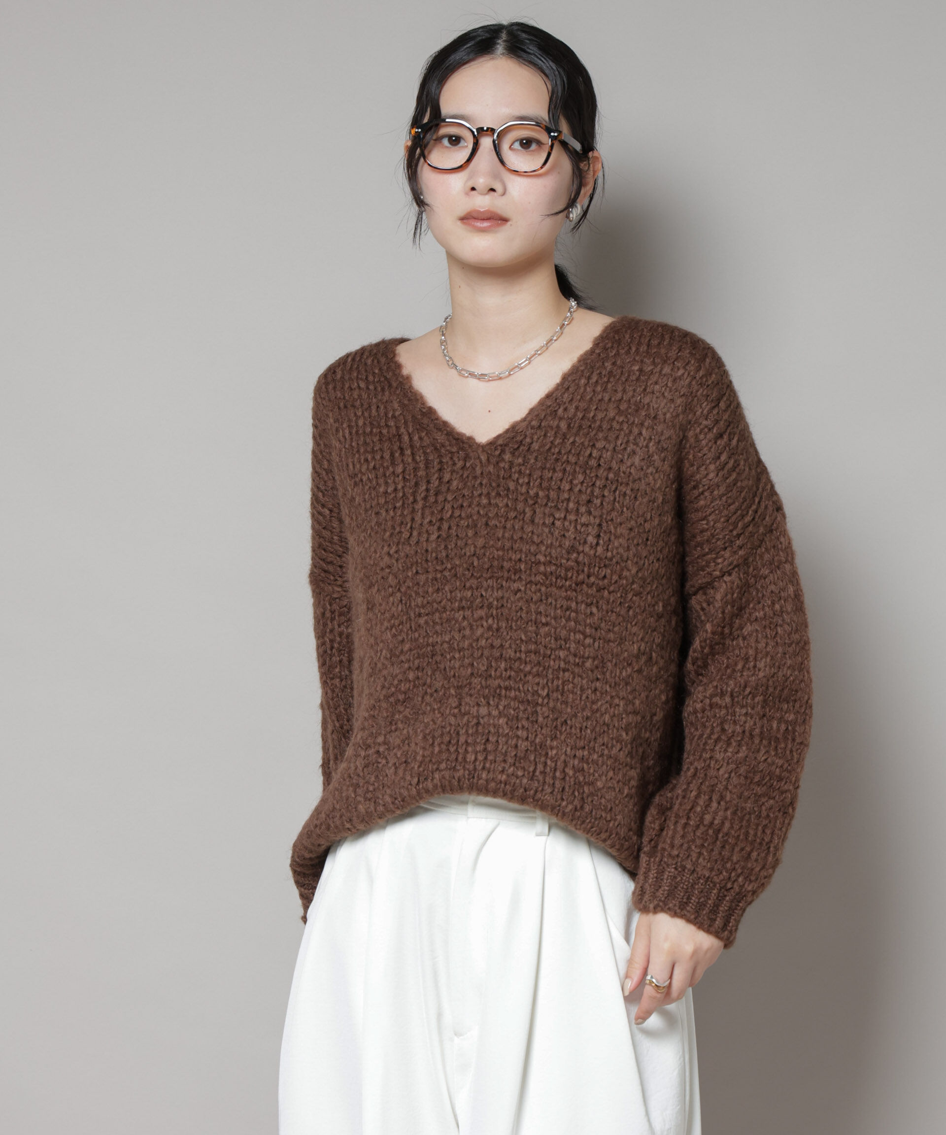 nano･universe「TRICOTS JEAN MARC/Vネックプルオーバー」|ニット・セーター|