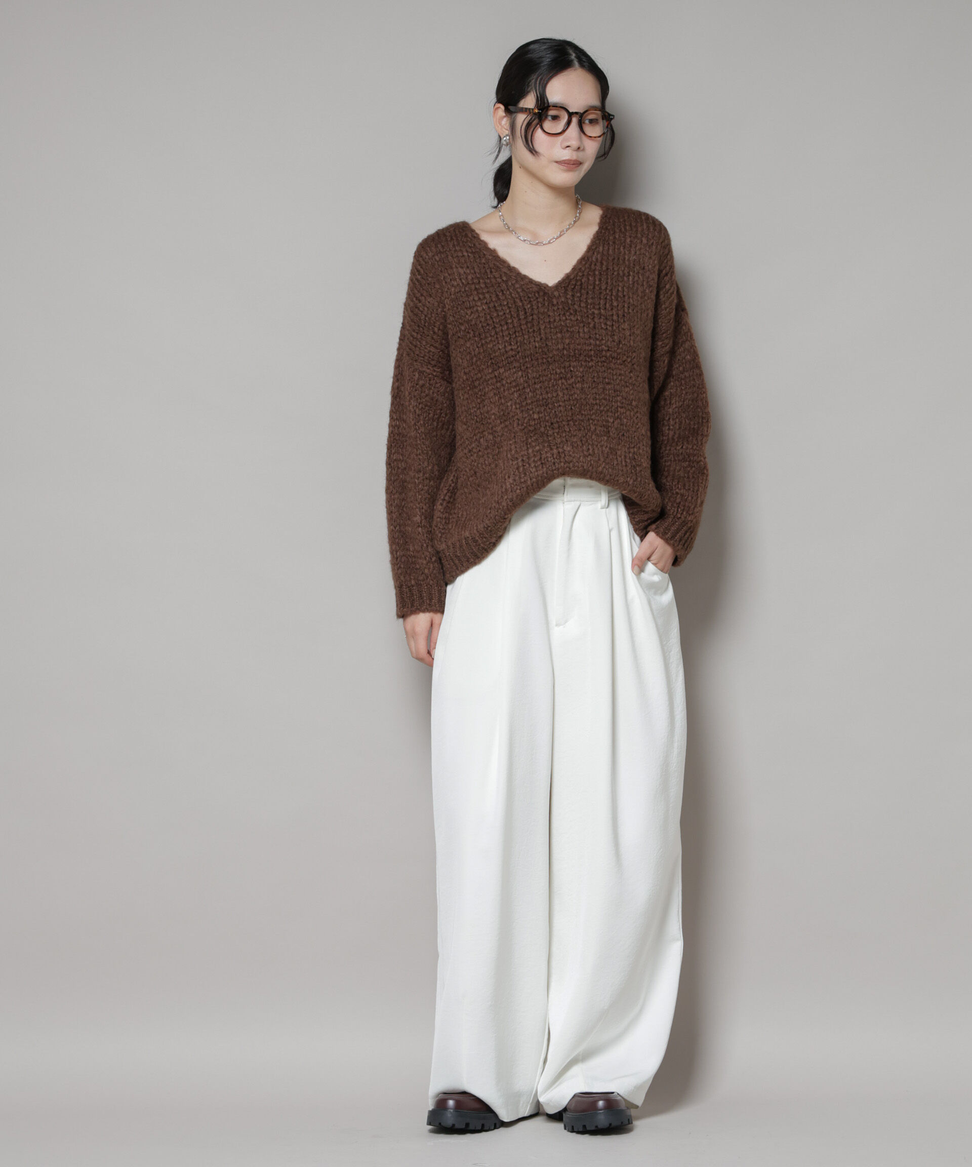 nano･universe「TRICOTS JEAN MARC/Vネックプルオーバー」|ニット・セーター|