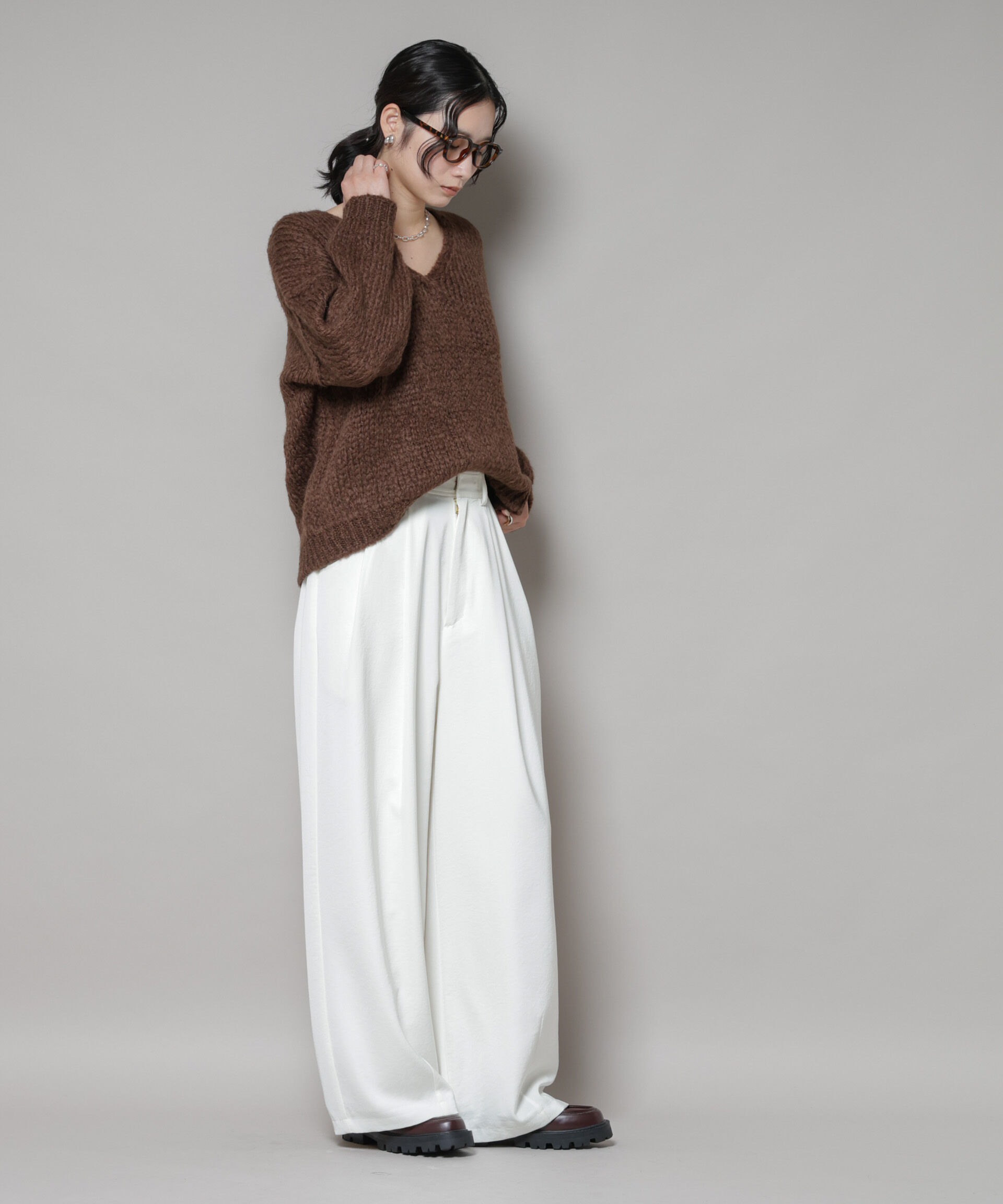 nano･universe「TRICOTS JEAN MARC/Vネックプルオーバー」|ニット・セーター|