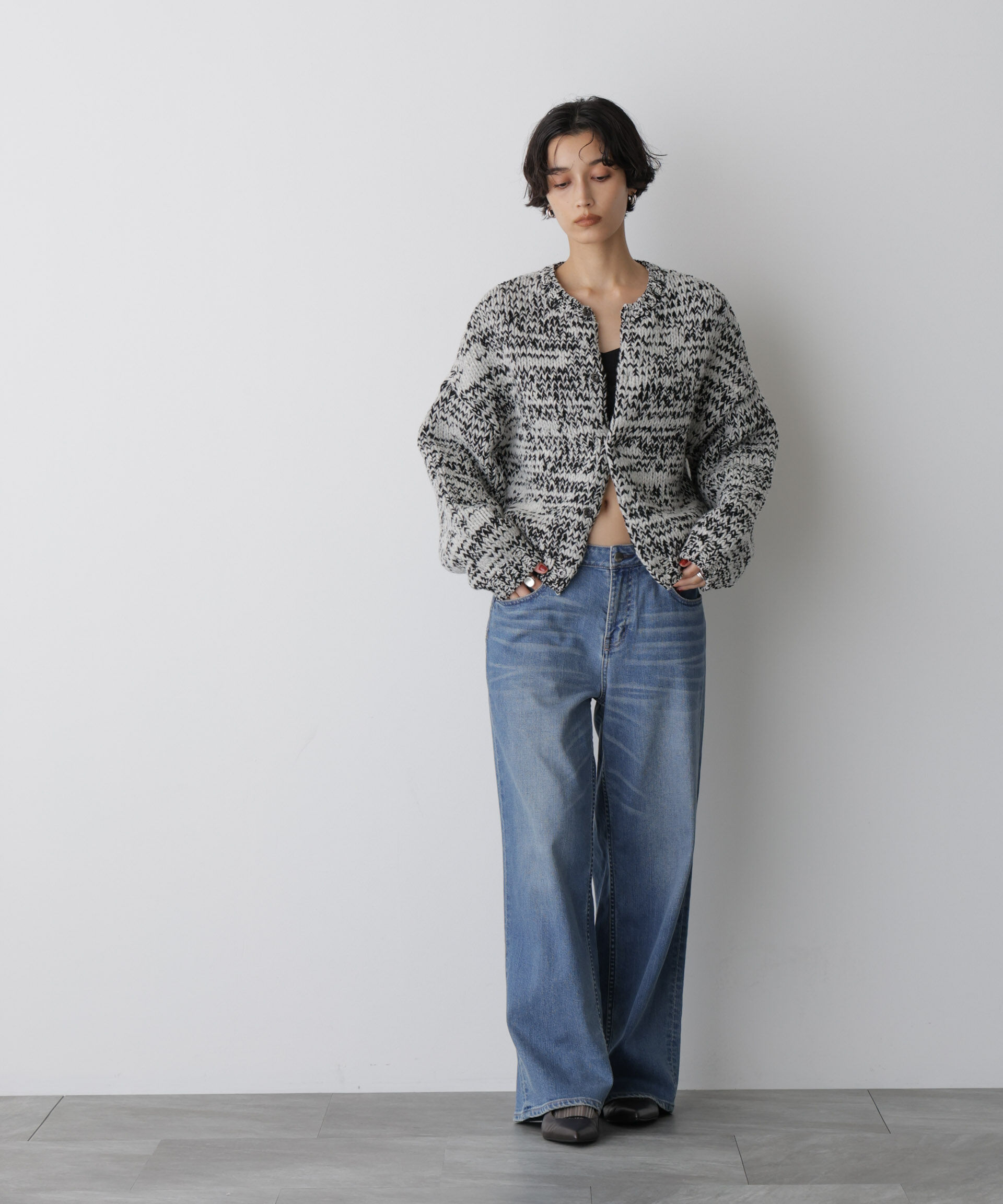  「「STEVELOUR」ミックスカラー2WAYスナップニット」|ニット・セーター|