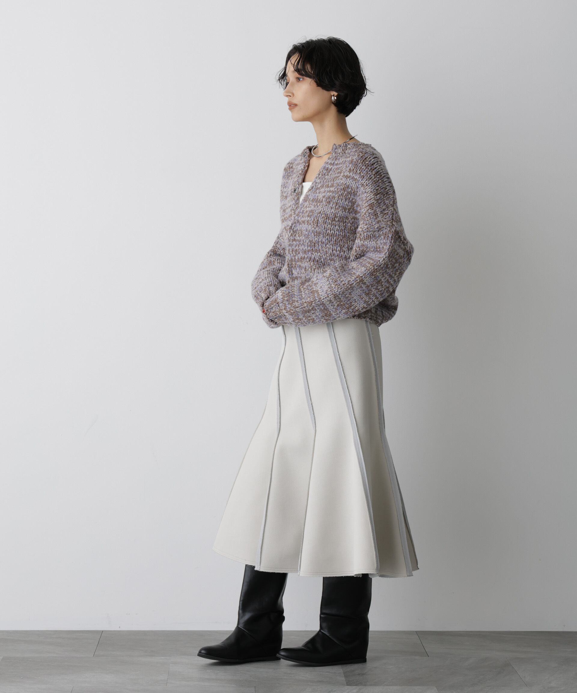  「「STEVELOUR」ミックスカラー2WAYスナップニット」|ニット・セーター|