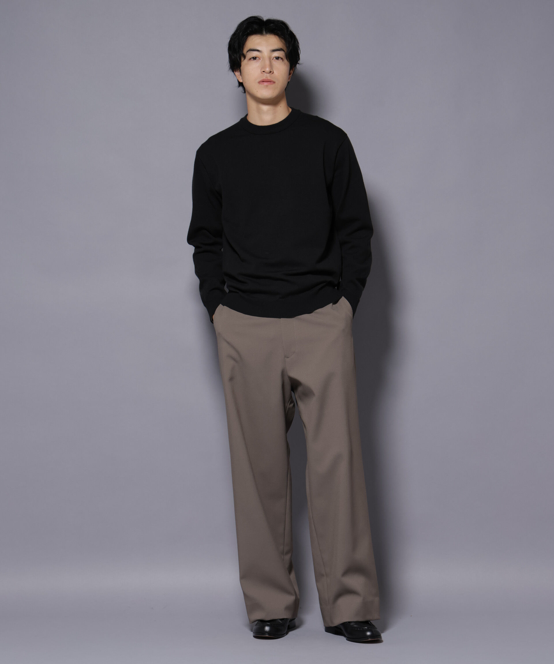 nano･universe「ダブルフェイスストレッチモックネックニット」|ニット・セーター|