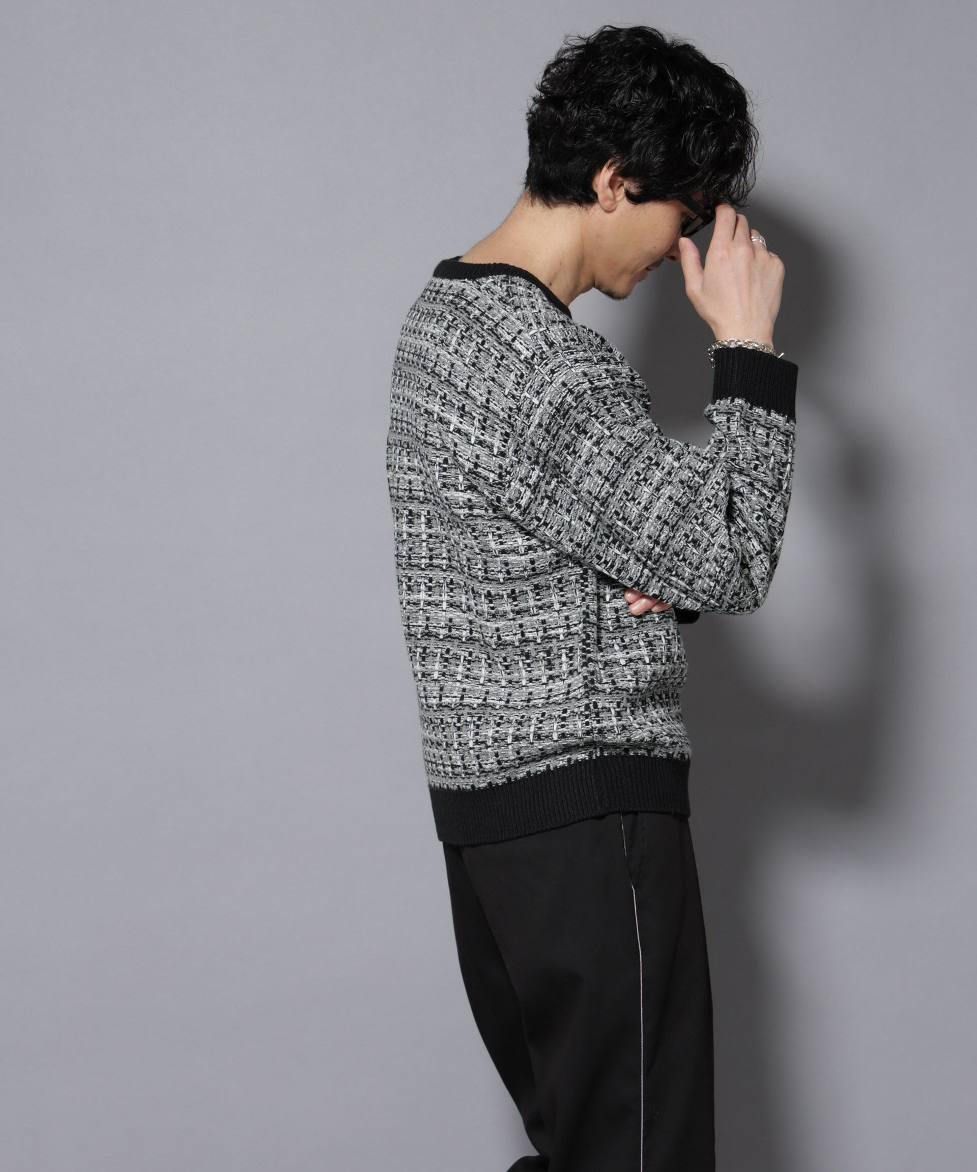 nano･universe「ツイードジャガードニット」|ニット・セーター|