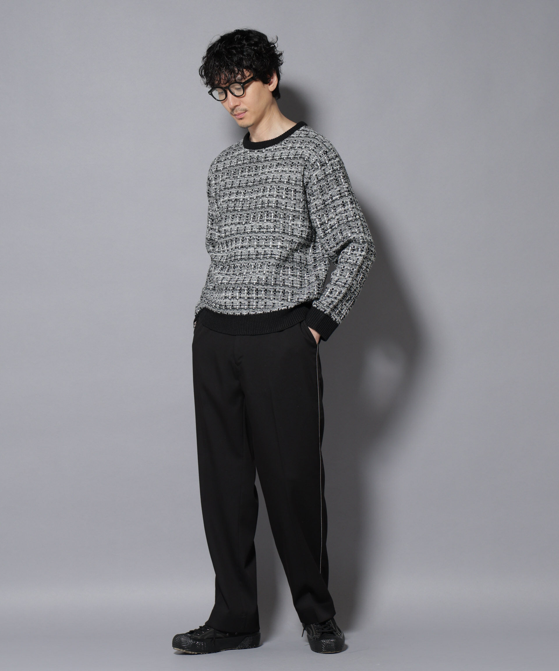 nano･universe「ツイードジャガードニット」|ニット・セーター|