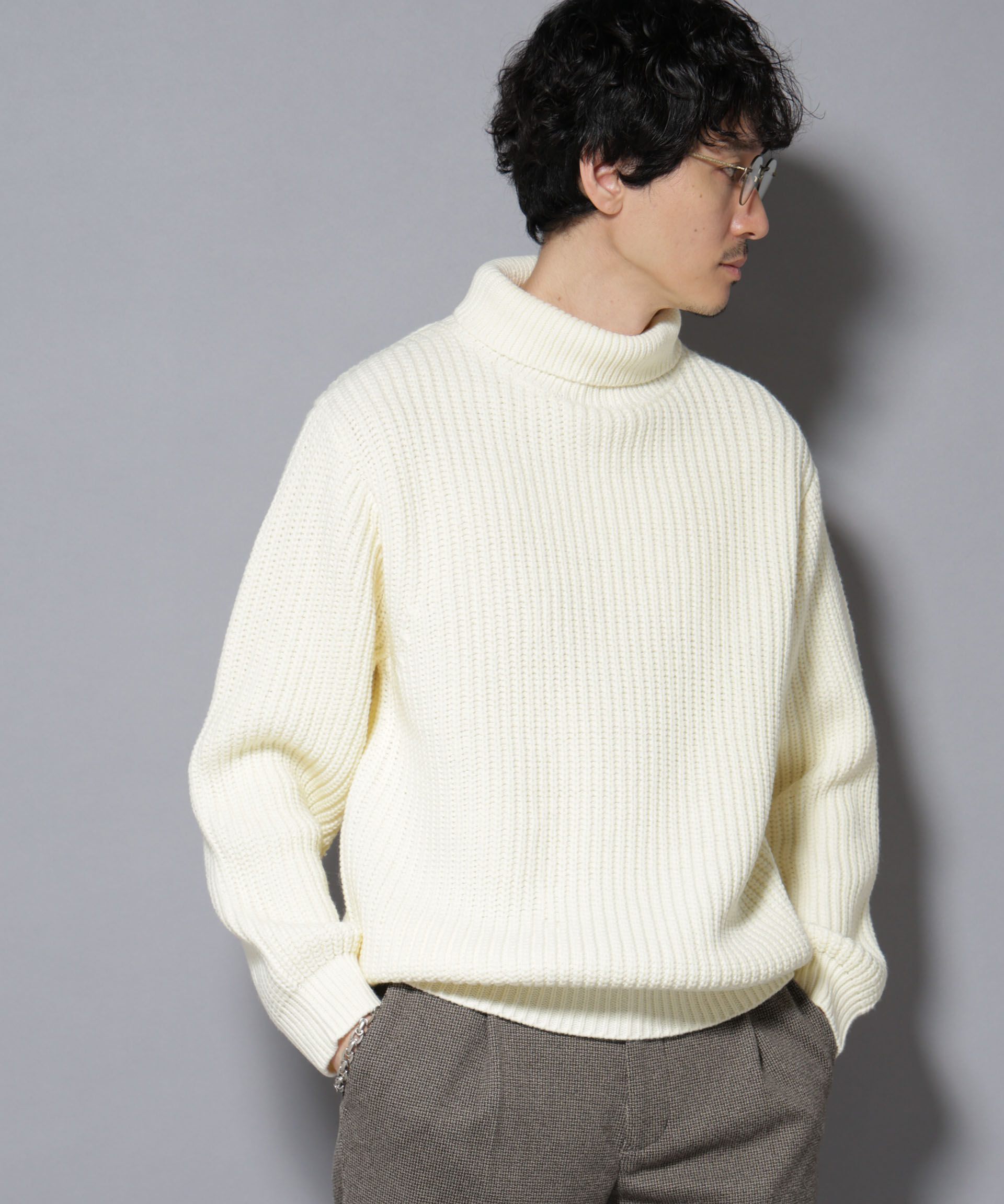 nano･universe「ローゲージタートルニット」|ニット・セーター|