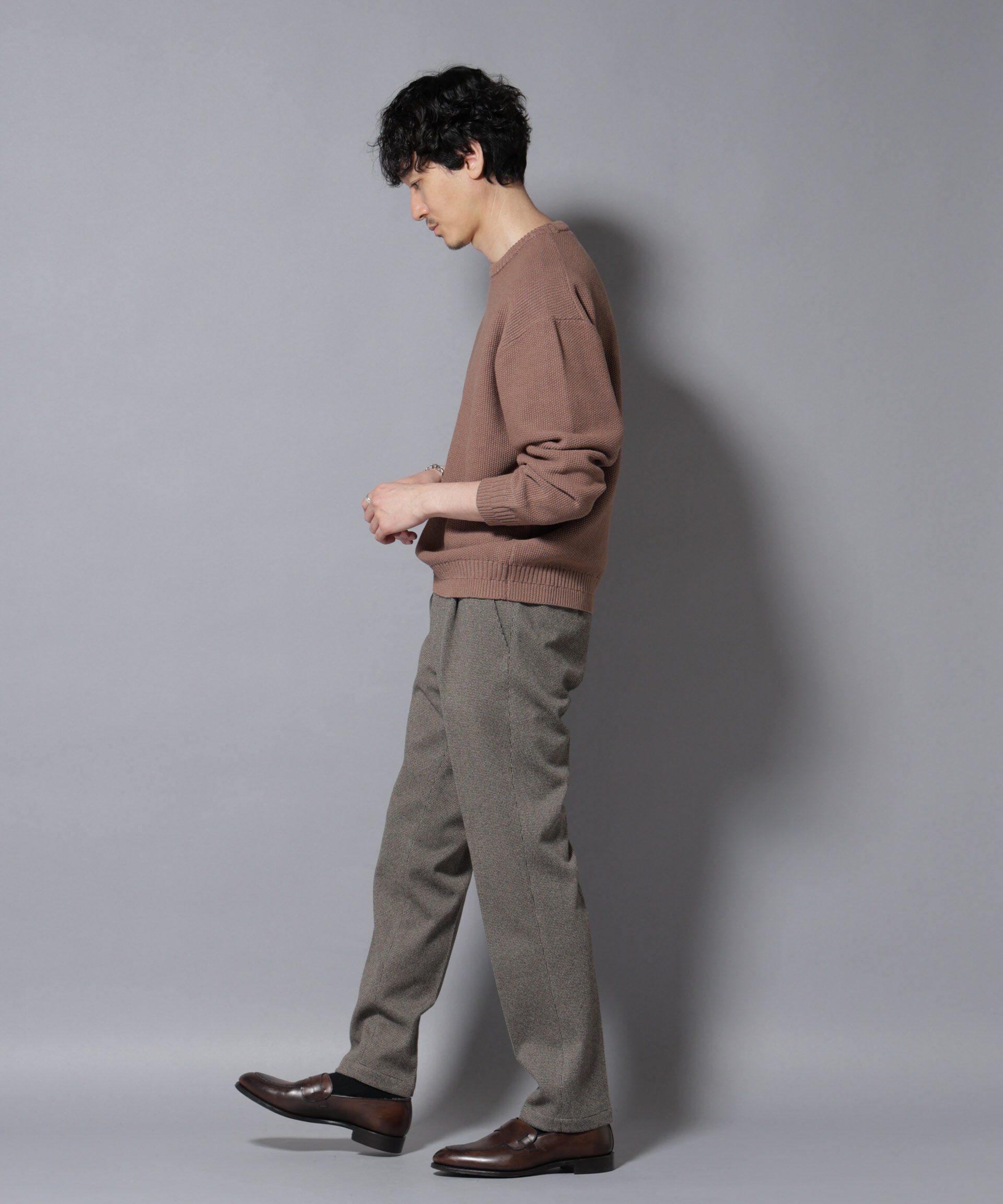 nano･universe「コットンMIXバルキーカノコクルーネックニット」|ニット・セーター|