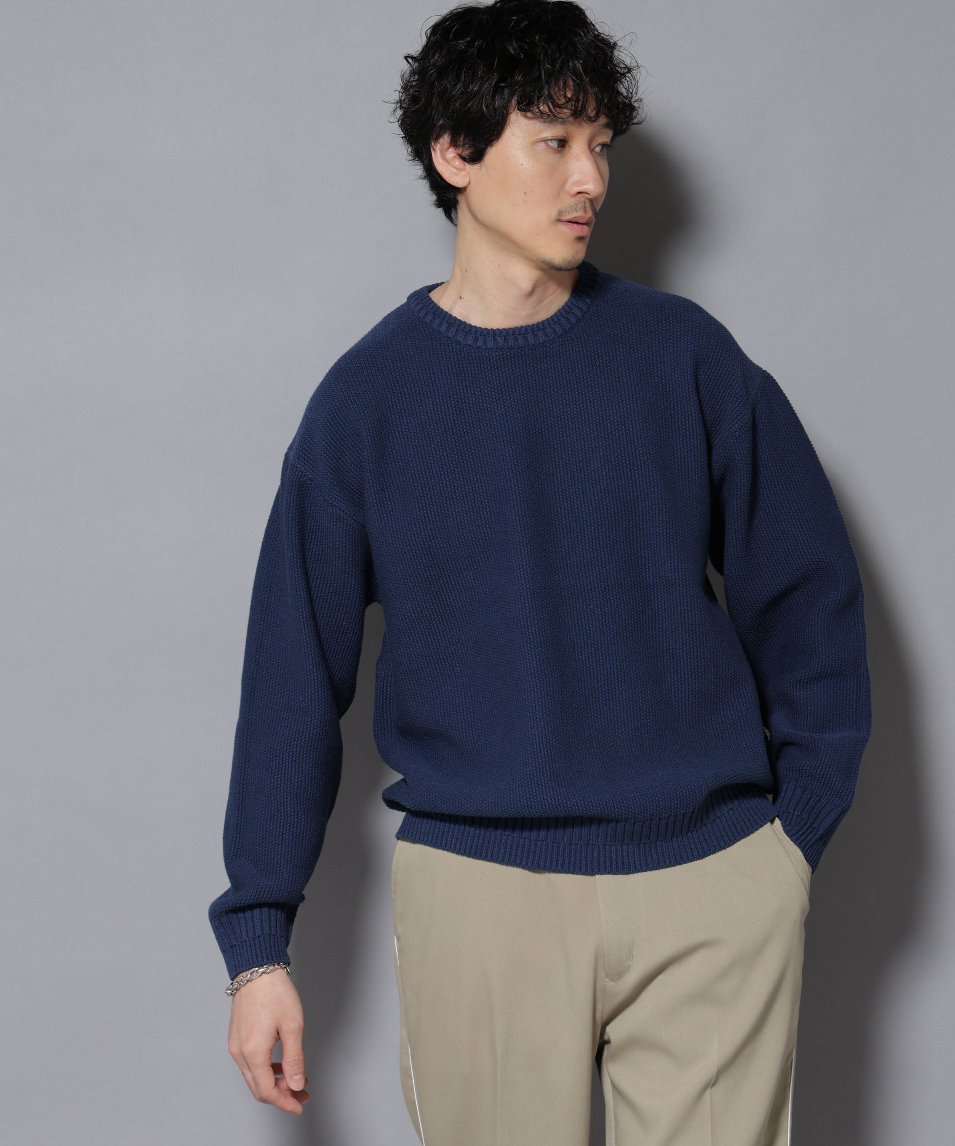 nano･universe「コットンMIXバルキーカノコクルーネックニット」|ニット・セーター|