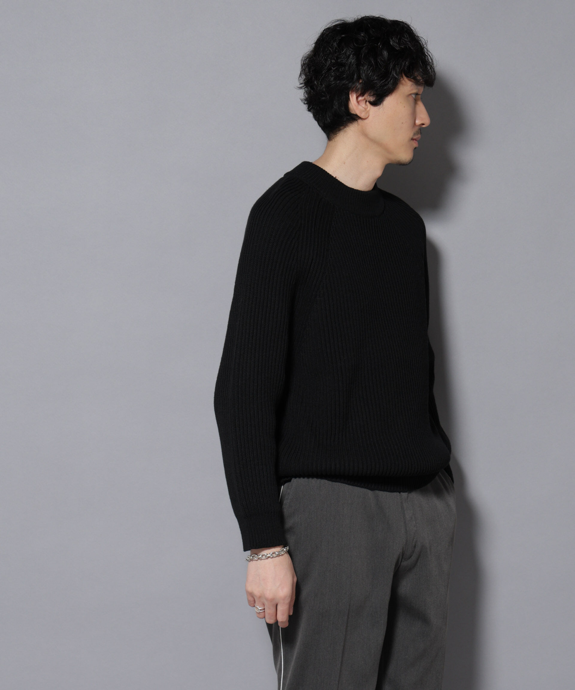 nano･universe「コットンMIXバルキーモックネックニット」|ニット・セーター|