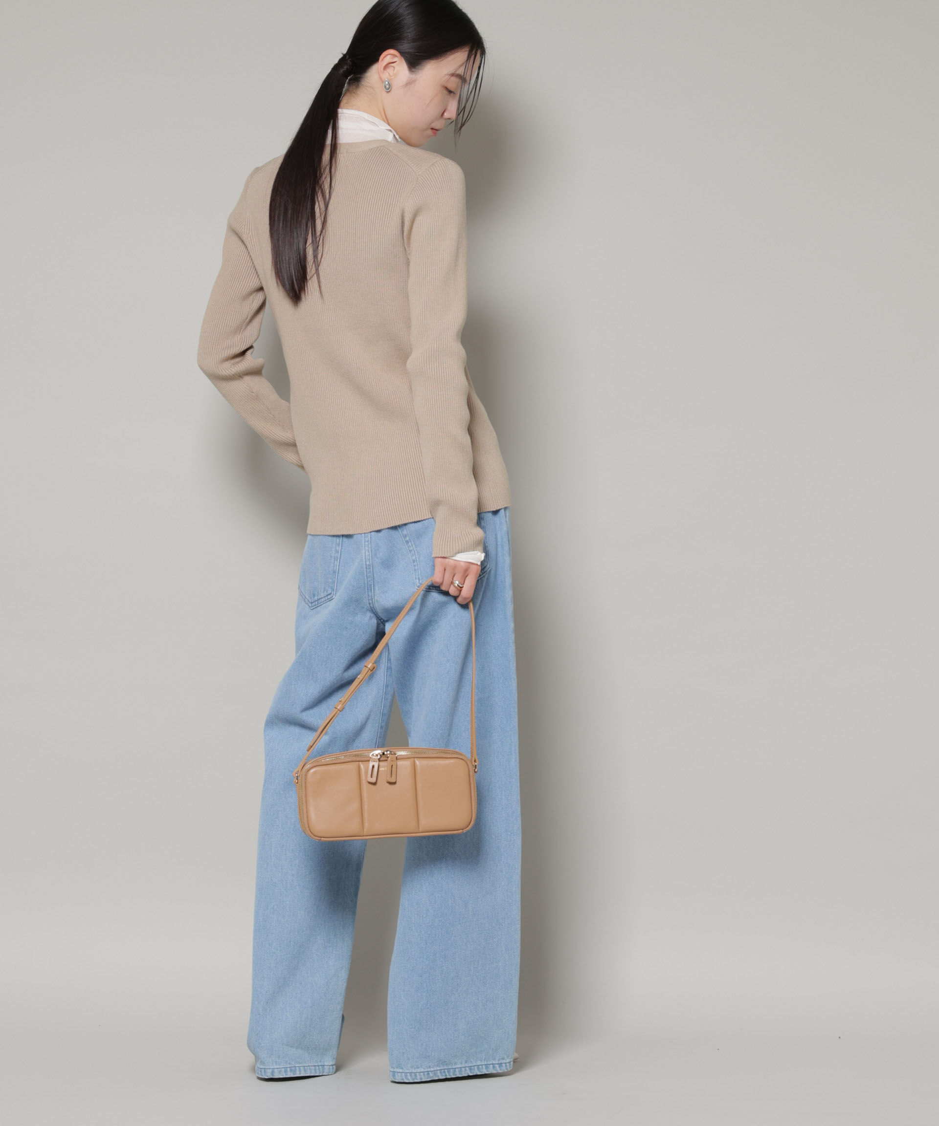 nano･universe「裾スリットVネックリブカーディガン」|ニット・セーター|