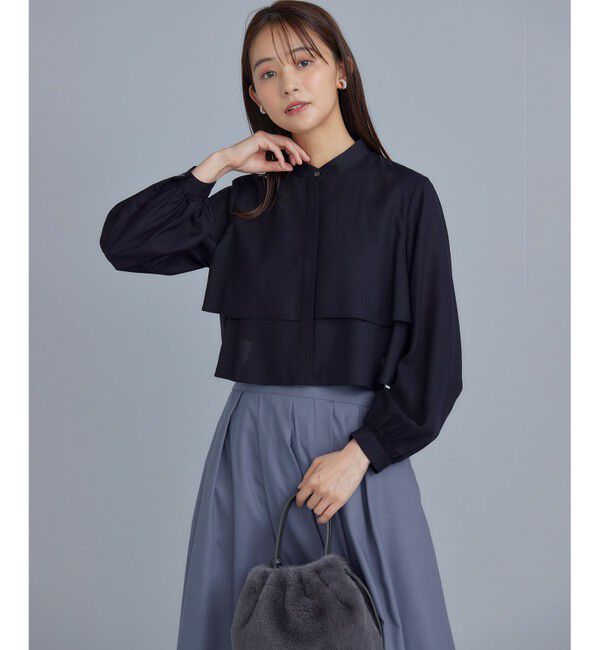 組曲「【WEB限定色あり】フルコーデフリルシャツ」|シャツ・ブラウス|ネイビー系