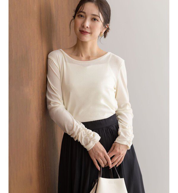 組曲「チュールフロッキー カットソー」|Tシャツ・カットソー|アイボリー系