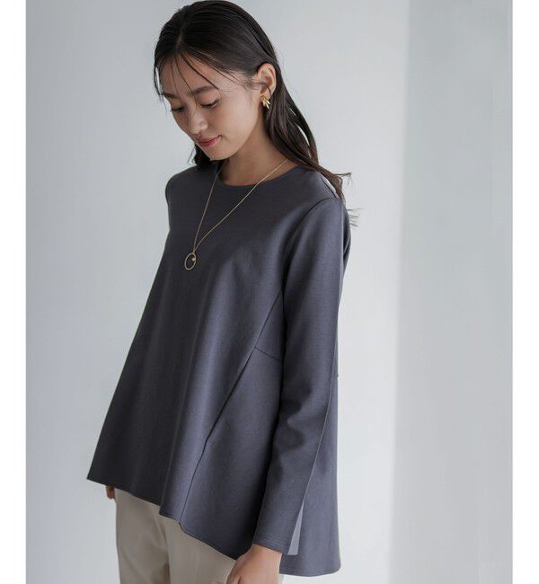 組曲「バックフレアロングＴシャツ」|Tシャツ・カットソー|グレー系