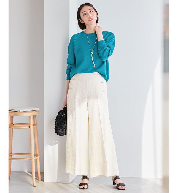 自由区「【XSサイズ～】ブライトリネンオックス ワイドパンツ」|その他|