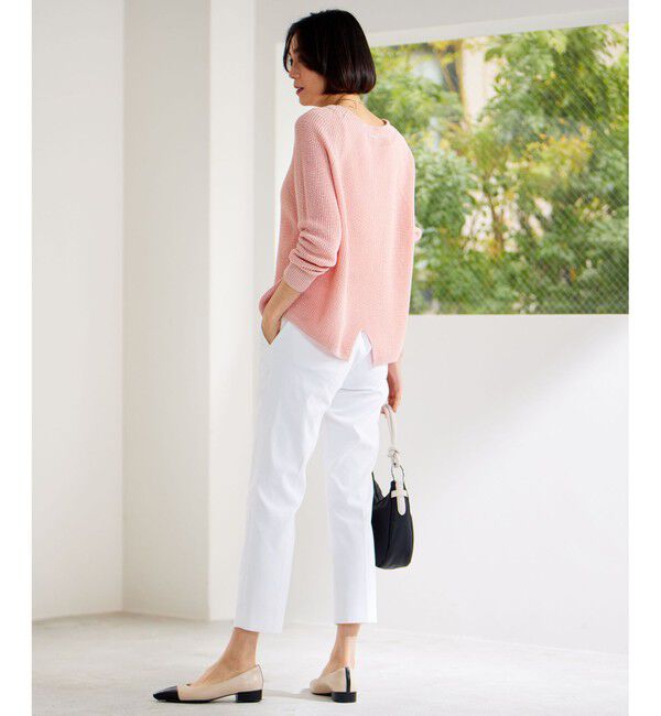 自由区「【WEB限定カラーあり・洗える】リネンミドルゲージボートネック ニット」|ニット・セーター|