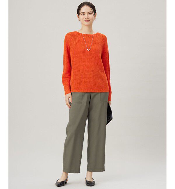 自由区「【WEB限定カラーあり・洗える】リネンミドルゲージボートネック ニット」|ニット・セーター|