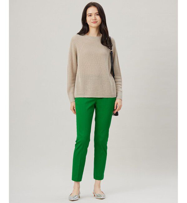 自由区「【WEB限定カラーあり・洗える】リネンミドルゲージボートネック ニット」|ニット・セーター|