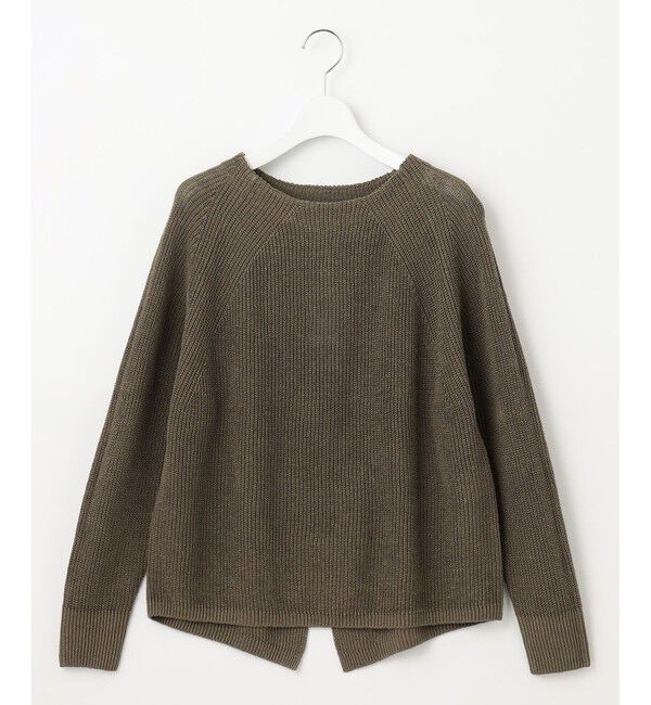 自由区「【WEB限定カラーあり・洗える】リネンミドルゲージボートネック ニット」|ニット・セーター|