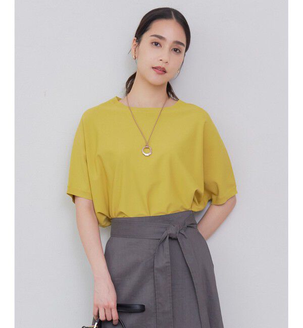 自由区「【WEB限定カラーあり・接触冷感・UVカット】クレープストレッチドルマン ニット」|ニット・セーター|ピスタチオ