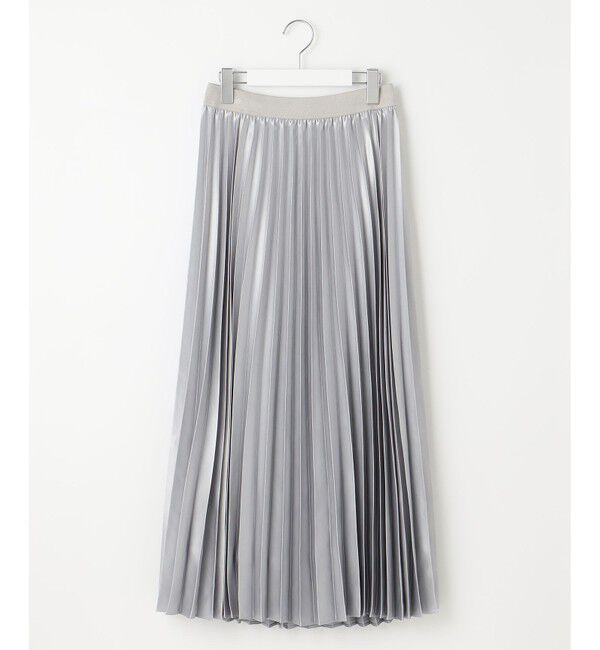 自由区「【ウエストゴム・洗える】ブライトサテンプリーツ スカート」|スカート|