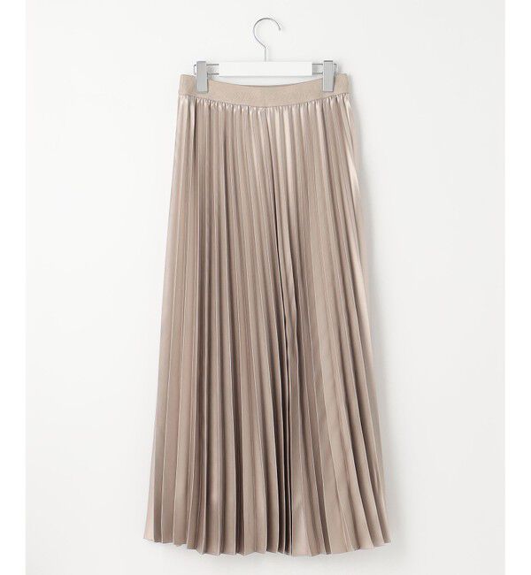 自由区「【ウエストゴム・洗える】ブライトサテンプリーツ スカート」|スカート|