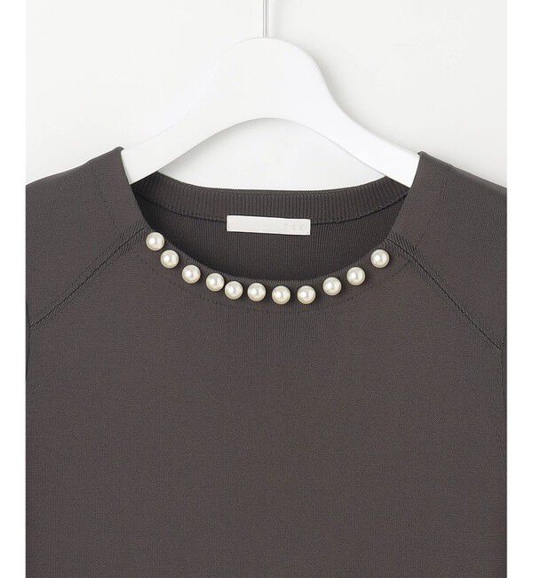 自由区「【洗える】パールディティールニット ワンピース」|ワンピース|