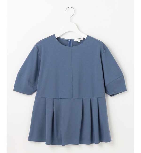 自由区「【接触冷感・UVカット・吸水速乾・抗菌防臭・洗える】ハイツイストポンチペプラム カットソー」|Tシャツ・カットソー|