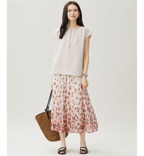 自由区「【洗える】グラデーションペタルプリント スカート」|スカート|