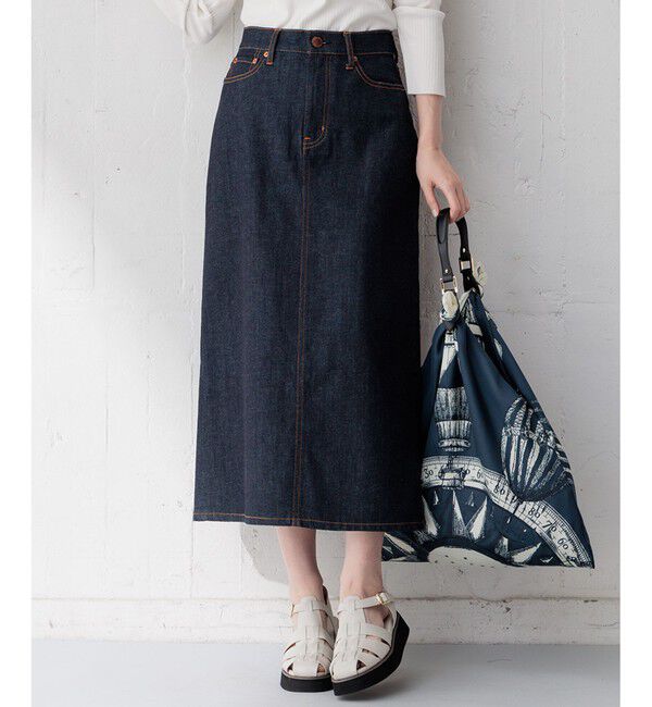 23区「【Oggi4月号掲載/洗える】23区DENIM ストレッチ デニムスカート」|スカート|ネイビー系