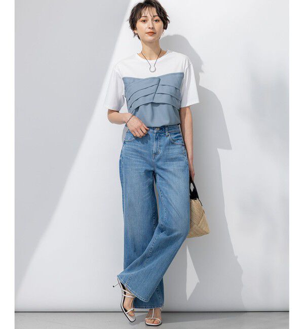 23区「【WEB限定カラーあり/洗える】スムースデザイン コンビ カットソー」|Tシャツ・カットソー|