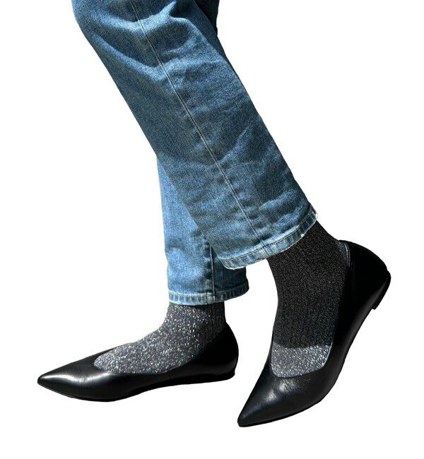 23区「ラメ クルーソックス」|ソックス|グレー系