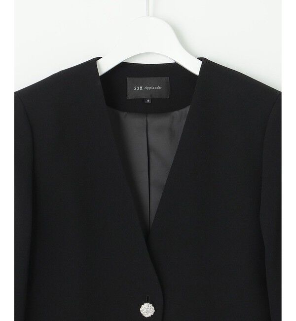 23区「【APPLAUDIR】クリアジョーゼット 3WAYコンパクトジャケット」|ノーカラージャケット|