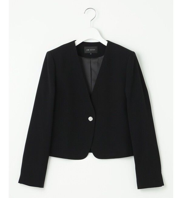 23区「【APPLAUDIR】クリアジョーゼット 3WAYコンパクトジャケット」|ノーカラージャケット|