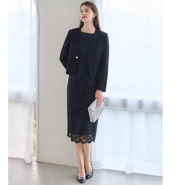 23区「【APPLAUDIR】クリアジョーゼット 3WAYコンパクトジャケット」|ノーカラージャケット|