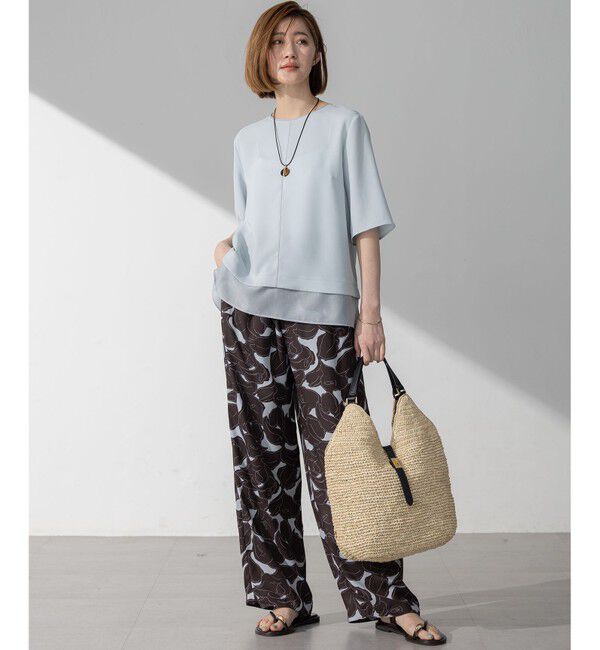 23区「【洗える】Ratti フラワーアートプリント ワイド パンツ」|その他|