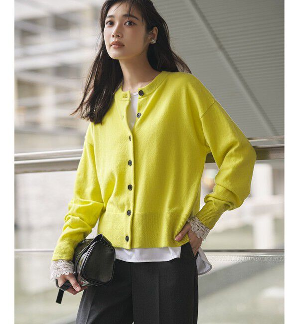 23区「【洗える】ナチュラルコットンベア レースレイヤード カットソー」|Tシャツ・カットソー|