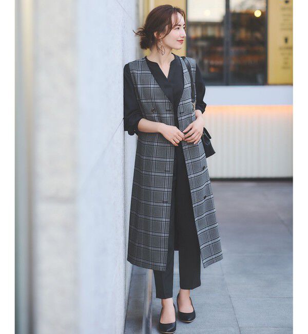 any SiS「【美人百花10月号掲載】リバーシブルチェックラップ ワンピース」|ワンピース|ﾈｲﾋﾞｰﾁ