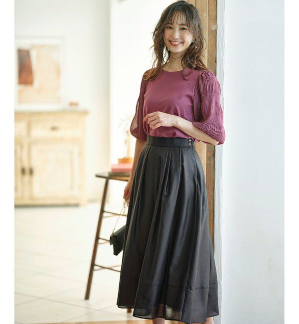 any SiS「【洗える】シアーチンツタック スカート」|スカート|