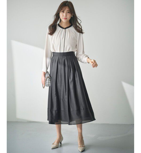any SiS「【洗える】シアーチンツタック スカート」|スカート|