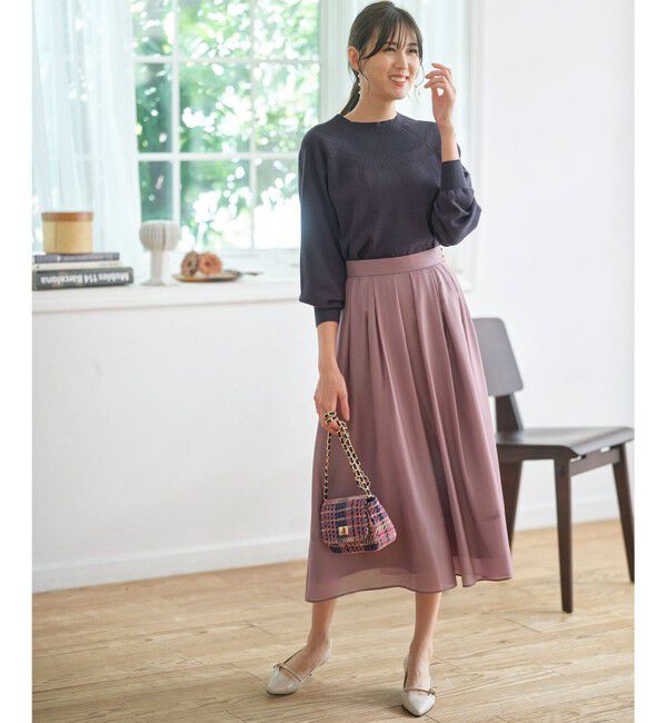 any SiS「【洗える】シアーチンツタック スカート」|スカート|