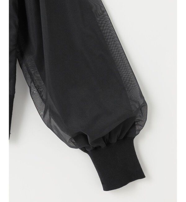 ANY SIS「【洗える】チュールレイヤードニット ブルゾン」|ブルゾン・スタジャン|